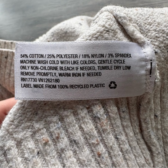 Sweater Set - joggers & v-neck sweater - speckled cream color - cotton blend - Picture 5 of 11